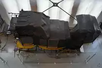 Eine Schweizer Postkutsche für den Kurs Göschenen-Gletsch-Brig ist im Verkehrszentrum des Deutschen Museums in München ausgestellt. (August 2020)