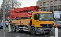 MB ACTROS 3336 mit PUTZMEISTER Betonpumpe am 15.12.20 Berlin Marzahn.