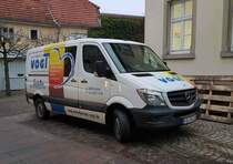 =MB Sprinter vom Malerbetrieb Vogt steht im Dezember 2020 an einer Baustelle in Hünfeld