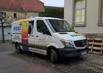 =MB Sprinter vom Malerbetrieb Vogt steht im Dezember 2020 an einer Baustelle in Hünfeld