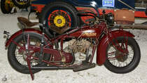 Eine Indian Scout 45 von 1930 war im Auto- und Technikmuseum Sinsheim zu bewundern. (Dezember 2014)