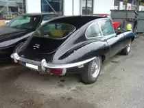 Heckansicht eines Jaguar E Type Series II Coupe. Ratingen-Breitscheid am 01.01.2021.