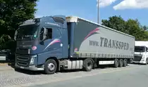 =Volvo FH 460 der Spedition TRANSSPEED rastet an der A 7 in Juli 2020