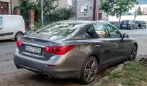 Rückansicht: Infiniti Q50, aufgenommen in September, 2020.