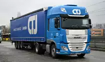 CTJ Janssen GmbH Spedition & Logistik mit einem Sattelzug mit DAF XF 480 Zugmaschine am 25.01.21 Berlin Hohenschönhausen.