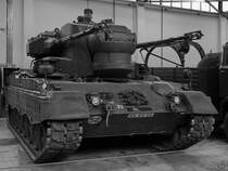 Dieser Flugabwehrkanonenpanzer Cheetah PRTL war Ende Dezember 2016 im Nationalen Militärmuseum Soesterberg zu sehen.