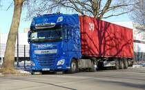 DAF XF 530_Containerauflieger, der Spedition Bohling Berlin-Charl. im Februar 2020.