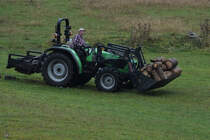 Transport von Feuerholz, so gesehen Ende September 2020 in der Nähe von Jöhstadt.