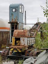 Dieser ausgediente Kohlekran war Ende September 2020 im sächsischen Eisenbahnmuseum Chemnitz-Hilbersdorf zu sehen.