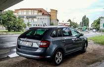 Rückansicht: Skoda Rapid, gesehen in August, 2020.