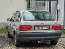 Rückansicht: Ford Escort, gesehen in August, 2020.