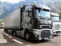 RENAULT-Sattel von STEP-Trans, anlässlich einer kleinen Pause an einem Rastplatz entlang der Autostrada del Brennero; 191004