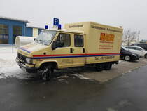 Fiat Ducato des ASB am 07.02.2021 in Chemnitz Planitzwiese fotografiert mit Samsung Galaxy S8.