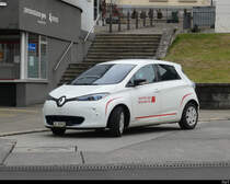 Dienstwagen der AAGS ( Auto AG Schwyz ) Renault ZOE in Schwyz am 06.02.2021