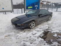 BMW 850i M am 10.02.2021 am Stadion  An der Gellertstraße  in Chemnitz fotografiert mit Samsung Galaxy S8.