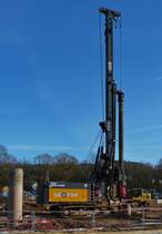 Casagrande B300 Hydraulisches Bohrgerät aufgenommen an einer Baustelle nahe dem Bahnhof in Mersch. 02.2021