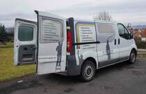 =Opel Vivaro vom Malerbetrieb HÜBNER steht im Februar 2021 in Hünfeld