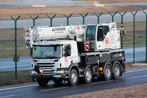 Scania Autokran am Flughafen Frankfurt 19.2.2021