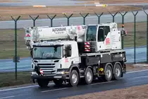 Scania Autokran am Flughafen Frankfurt 19.2.2021