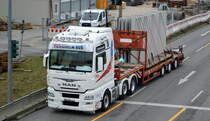 Spedition Friedhelm Bub OHG mit einem Sattelzug mit Betonfertigteilen mit MAN TGX 26.480 Zugmaschine am 04.03.21 Berlin Marzahn.