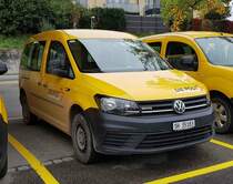 =VW Caddy der SCHWEIZER POST steht im Oktober 2019 in Stein am Rhein