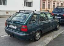 Rückansicht: Skoda Felicia in grün. Foto: 10.2020.