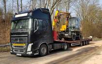 =Volvo FH 460 aus Rumänien mit defektem Hyundai-Bagger, 02-2021
