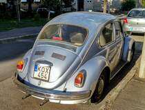 Rückansicht: VW Käfer, gesehen in August 2020.