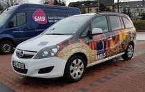 =Opel Zafira von Heizungstechnik WEIS steht im Februar 2021 in Fulda