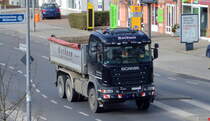 Korduan Transporte GmbH mit einem SCANIA G 450 Kipper am 24.03.21 Berlin Buch.