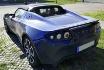 Tesla Roadster, Heckansicht des Elektro-Sportwagens aus den USA, Feb.2021