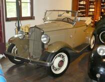 =Fiat Balilla Spider, gebaut Anfang der 1930er Jahre, ausgestellt im Auto & Traktor-Museum-Bodensee, 10-2019