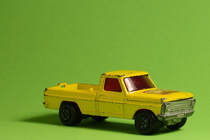 Ford Pickup, Matchbox mit gebrauchsspuren. Tabletop Fotografie im Dez. 2020