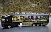 1:87 BIERTRUCK  GÖLTZSCHTAL-BIERE 
Ein Modell-Werbetruck mit dem Motiv der für mich schönsten Eisenbahnbrücke Deutschlands im sächsischen VOGTLAND,am 1^4.4.21....
