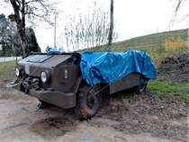 Ein Zweiter Saurer MH4 4×4 abgedeckt ohne Dach in Schweigmatt am 11 .4.21 er wird wie sein Bruder für Touristische Zwecke einsetzt andere Seite 