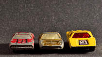 Lamborghini Marzal(1969,Lamborgini Miura, Lamborghini Countach (1973). Tabletop Fotografie im April 2021