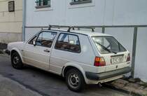 Rückansicht: VW Golf II. Foto: September, 2020.