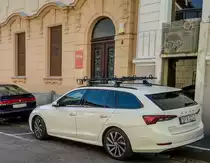 Skoda Octavia Mk4 Estate von Hinten, fotografiert in September 2020.