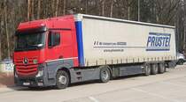 =MB Actros der Spedition PRÜSTEL rastet an der A 3, 03-2021