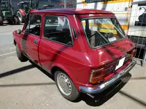 Heckansicht eines Autobianchi A112 der ersten Serie. Oldtimertreffen an der  Alten Dreherei  in Mülheim an der Ruhr am 19.06. und 20.06.2021.