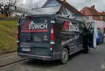 =Fiat Talento der Dachdeckerei EURICH steht auf einer Baustelle in Großenbach, 03-2021