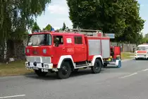 IVECO/Magirus Löschfahrzeug am 04.07.21 bei einer Oldtimer Parade zum Jubiläum 75 Jahre Kreisfeuerwehrverband Gießen in Lich (Hessen)