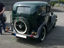 Heckansicht eines Morris Eight MK1 Saloon. Oldtimertreffen an Mo´s Bikertreff in Krefeld am 27.06.2021.