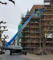 =Wemotec GENIE-Teleskopbühne, eingesetzt beim Rathausumbau in Hünfeld, 04-2021 