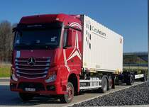 =MB Actros-Hängerzug rastet an der A 7, 05-2021