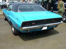 Heckansicht eines 1973´er Dodge Challenger. Oldtimertreffen an Mo´s Bikertreff in Krefeld am 27.06.2021.