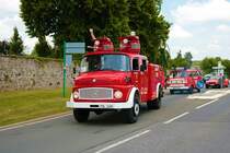 Mercedes Benz Löschfahrzeug am 04.07.21 bei einer Oldtimer Parade zum Jubiläum 75 Jahre Kreisfeuerwehrverband Gießen in Lich (Hessen)