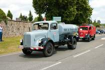 Mercedes Benz Tankfahrzeug am 04.07.21 bei einer Oldtimer Parade zum Jubiläum 75 Jahre Kreisfeuerwehrverband Gießen in Lich (Hessen)