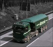 Das Premiumst�ck von LATUSSEK kommt zur�ck: SCANIA R620 \8/ von LATUSSEK Baustoffe&Transport. Aufnahme als  colorkey . (15.04.2009)