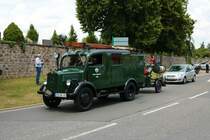 Mercedes Benz Feuerlöschpolizei Nidda am 04.07.21 bei einer Oldtimer Parade zum Jubiläum 75 Jahre Kreisfeuerwehrverband Gießen in Lich (Hessen)